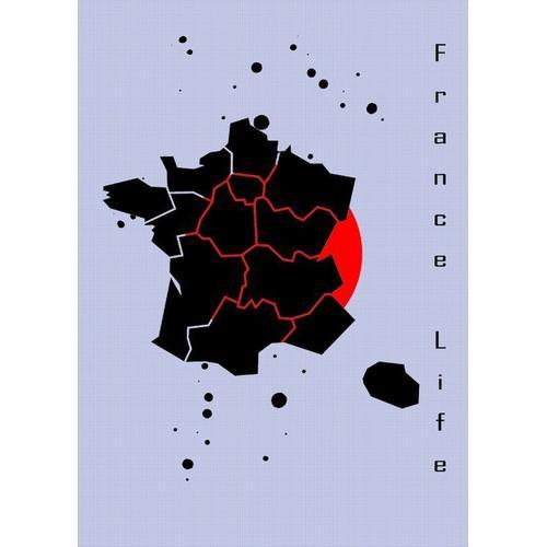 Canevas imprimer Fan art de la carte de France=1273 Impression sur toile DIY installer 40x50cm