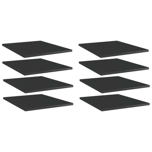 Vidaxl Panneaux De Bibliothèque 8 Pcs Noir Brillant Bois D'ingénierie