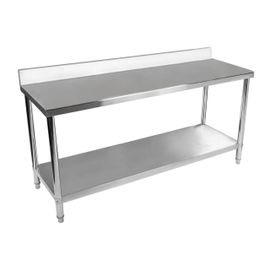 Table De Travail Inox Avec Dosseret 200 X 60 Cm Capacité De 195 Kg Helloshop26 14_0003705