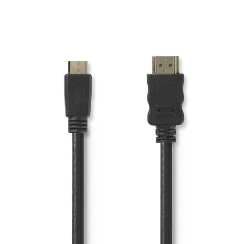 Nedis - Câble HDMI avec Ethernet - HDMI mâle pour 19 pin mini HDMI Type C mâle - 2 m - noir - rond