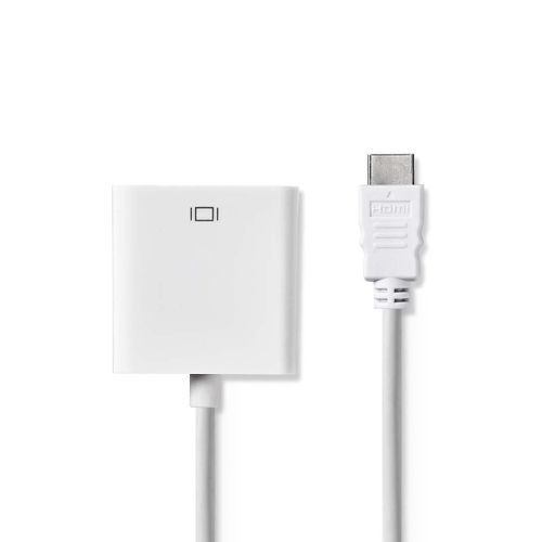 Nedis - Adaptateur vidéo - HDMI mâle pour HD-15 (VGA) femelle - 20 cm - blanc - rond