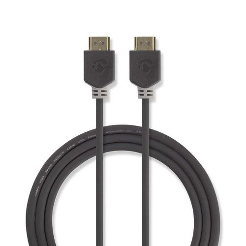 Nedis - Câble HDMI avec Ethernet - HDMI mâle pour HDMI mâle - 7.5 m - anthracite - rond