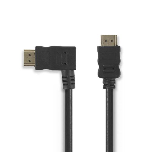 Nedis Câble HDMI? Haute Vitesse avec Ethernet Connecteur HDMI - Connecteur HDMI Coudé vers la Gauche 1,5 m Noir