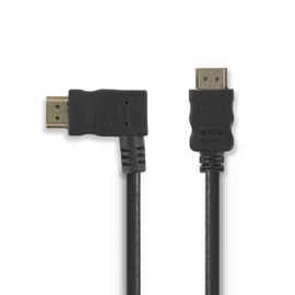 Nedis Câble HDMI? Haute Vitesse avec Ethernet Connecteur HDMI - Connecteur HDMI Coudé vers la Gauche 1,5 m Noir