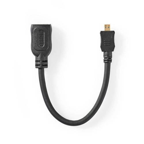 Nedis Câble HDMI? Haute Vitesse avec Ethernet Connecteur HDMI? Micro Entrée HDMI? 0,2 m Noir