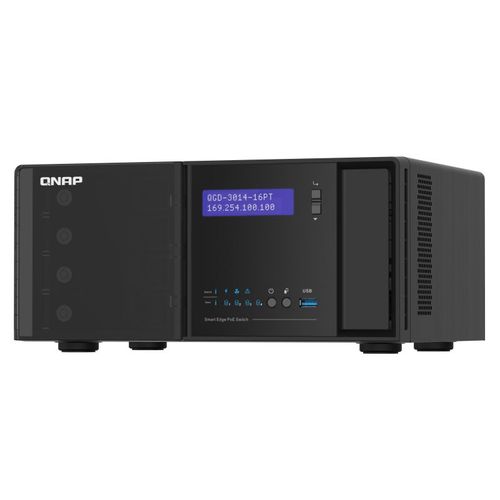 QNAP QGD-3014-16PT - Commutateur - intelligent - 16 x 10/100/1000 (PoE+) + 2 x SFP Gigabit combiné - de bureau - PoE+ (140 W)