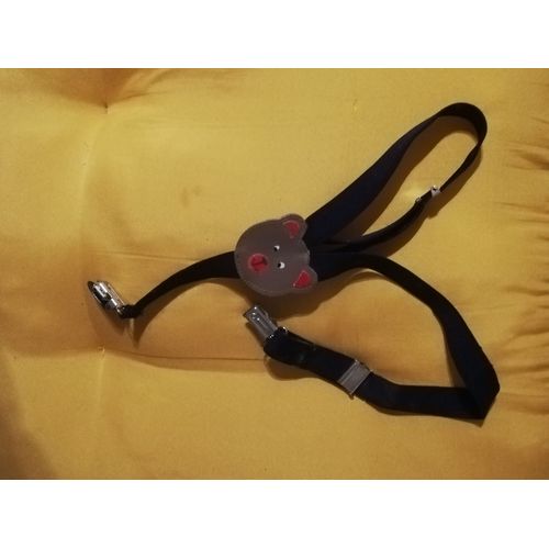 Bretelles Pour Enfants (Garçon/Fille) Bleu-Marine - Avec Une Tête De Nounours