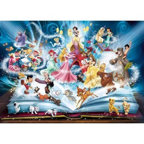Puzzle Adulte Les Heros Disney Et Le Livre De Contes - 1500 Pieces - 101 Dalmatiens - Roi Lion - Livre De La Jungle - Bambi - La Petite Sirene