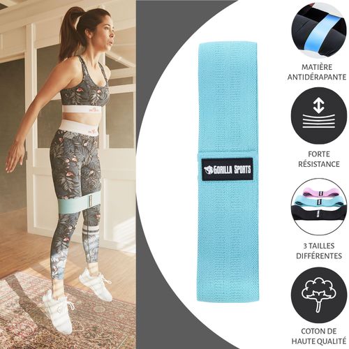 Gorilla Sports - Hip Bands- Bandes De Résistance Premium - Résistance : M - Moyenne