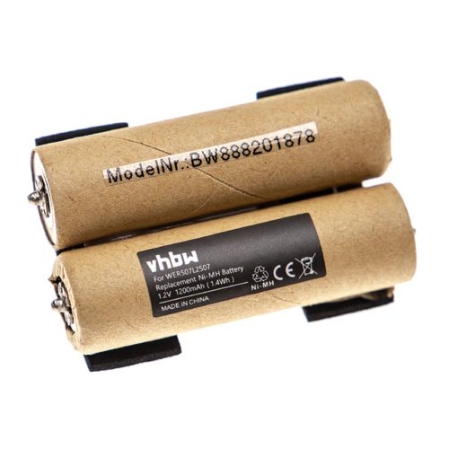 vhbw batterie remplacement pour Panasonic WER507L2507 pour rasoir tondeuse à cheveux (1200mAh, 1,2V, NiMH)