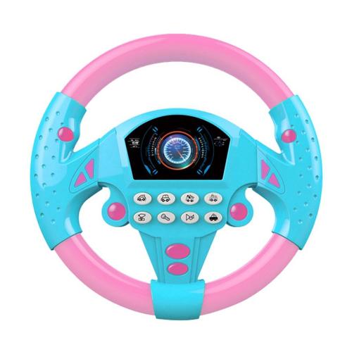 Bébé volant jouet voiture volant sons jouet Simulation conduite jouets  Copilot volant jeu bébé poussette musique enfant cadeau~Bleu