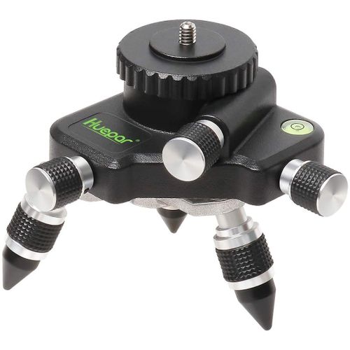 Huepar Support de Niveau Laser 360° Tournant Rotatif Connecteur Trépied Filetage Adaptateur Base Pivotante Réglable-AT2