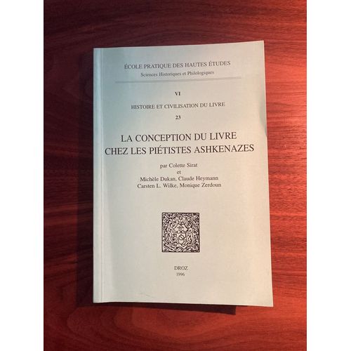 La Conception Du Livre Chez Les Piétistes Ashkénazes