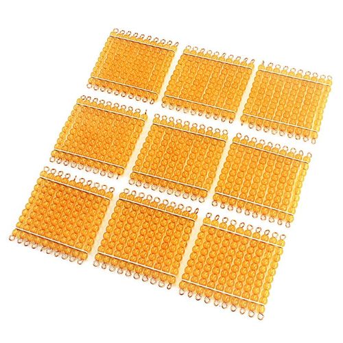 Bébé Perles Maths Jouet 9 Pièces Carrés Pour Cent 100 Perles D'or Montessori Matériaux Jouets Pour Enfants Préscolaire Étudiants D'apprentissage