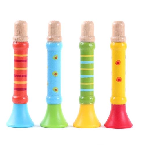 Jouet En Bois Pour Bébé Trottinette En Corne Trompette Instruments De Musique Multicolores Type De Jeu Pour Nourrissons Cadeau Pour La Journée Des Enfants
