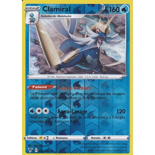 Carte Pokemon - Clamiral - 035/185 - Holo-Reverse - Épée Et Bouclier 4 - Voltage Éclatant - Eb4 - Vf