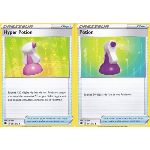 2 Cartes Pokemon - Hyper Potion - 054/73 + Potion - 061/73 - Épée Et Bouclier 3,5 - La Voie Du Maitre