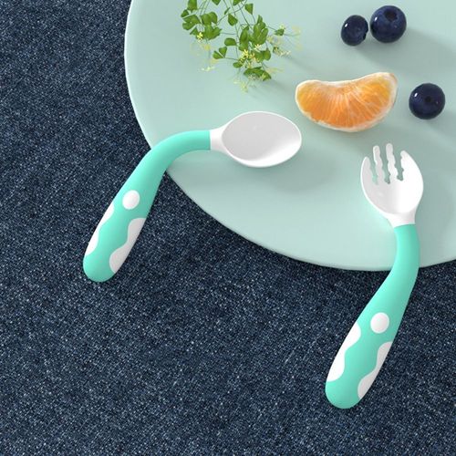 1 PC bébé ustensile cuillère fourchette ensemble avec voyage coffre-fort enfant en bas âge bébés enfants alimentation formation cuillère poignée facile résistant à la chaleur