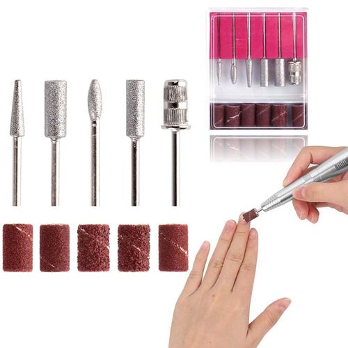 Mèches De Ponçage Pour Nail Art 6 Pièces Bandes De Ponçage Pour Manucure Électrique Kit De Fraiseuse Dissolvant De Gel Dissolvant De Vernis Accessoires De Pédicure 