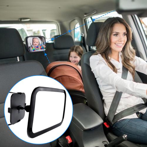 Rétroviseur de sécurité 360°Vision pour siège arrière voiture bébé