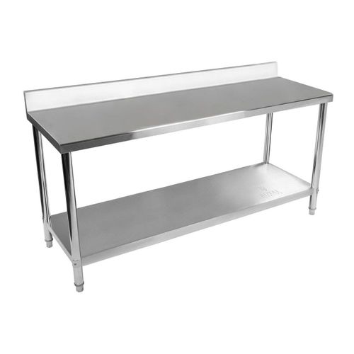 Table De Travail Inox Avec Dosseret 200 X 60 Cm Capacité De 160 Kg Helloshop26 14_0003704