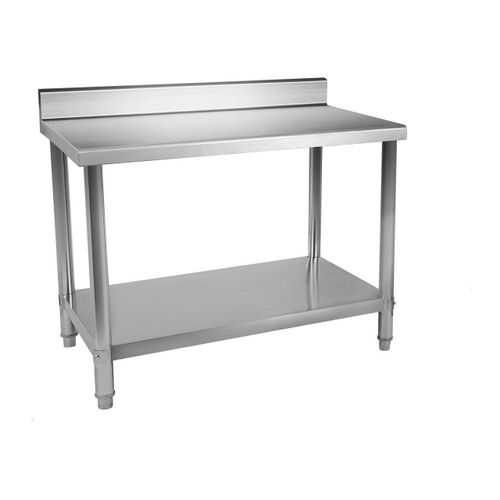 Table De Travail Inox Professionnel Cuisine Avec Dosseret 100 X 60 Cm Capacité De 114 Kg Helloshop26 14_0003693