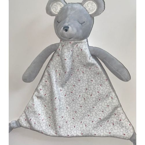 Doudou Souris Obaibi Blanc Gris Etoiles Lunes Petits Pois Fins Rouge Bordeau Peluche Jouet Naissance Bebe Comforter Mouse Ob