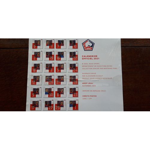 Calendrier 2023 Du Losc Calendrier Officiel 2021 Losc Lille Football | Rakuten
