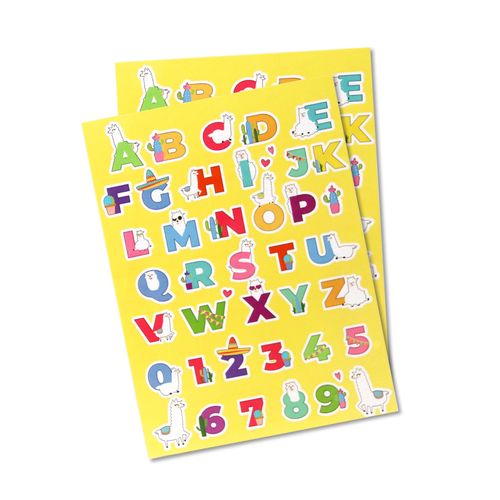 Gommette Alphabet Thème Lama 78 Pièces - Megacrea Diy