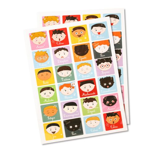 Gommette Emotions Personnage Garçons 48 Pièces - Megacrea Diy