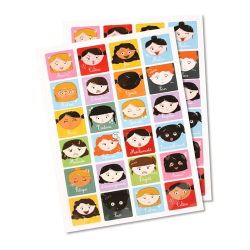 Gommette Emotions Personnage Filles 48 Pièces - Megacrea Diy