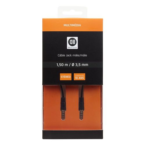 Cable Audio Jack 3"1/2 M/M D2 Diffusion 1,5m