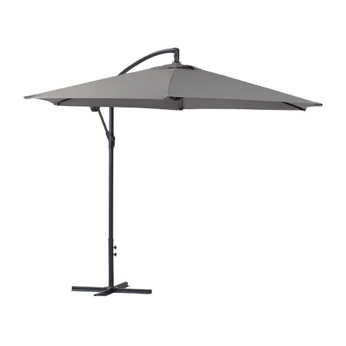 Parasol Jardin Déporté Alu "Ilios" - Rond - Ø 3 M - Gris