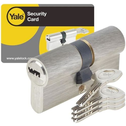 YALE Cylindre de Serrure Debrayable - Pour Porte Exterieure-Entree - 6 Goupilles - 4 Cles - 40 x 40 mm