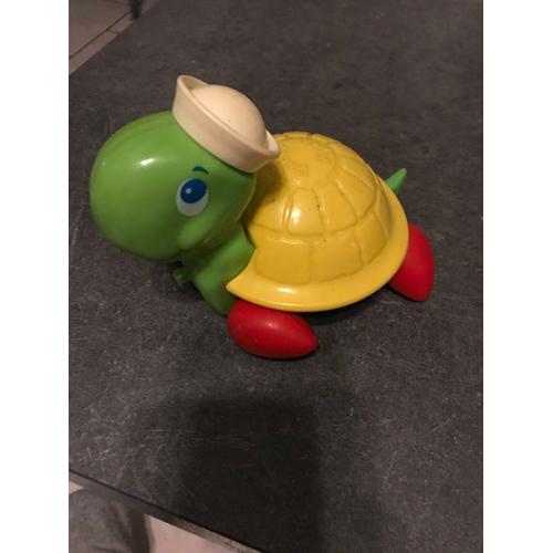 Jouet A Trainé Tortue Verte Et Jaune Vintage Fischer Price