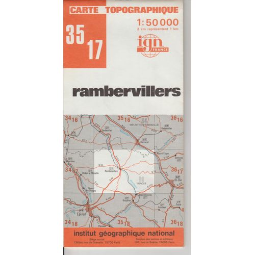 Carte Ign 1:50000 Feuille 35-17 Rambervillers