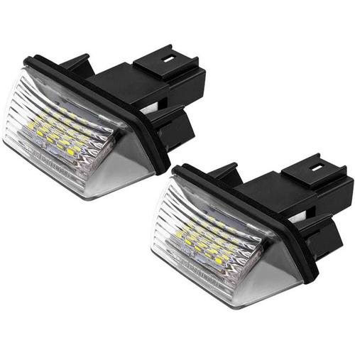 2pcs Lampe Led Voiture Plaque De Numero De Serie Pour 206 207 306 307 406 407 C3