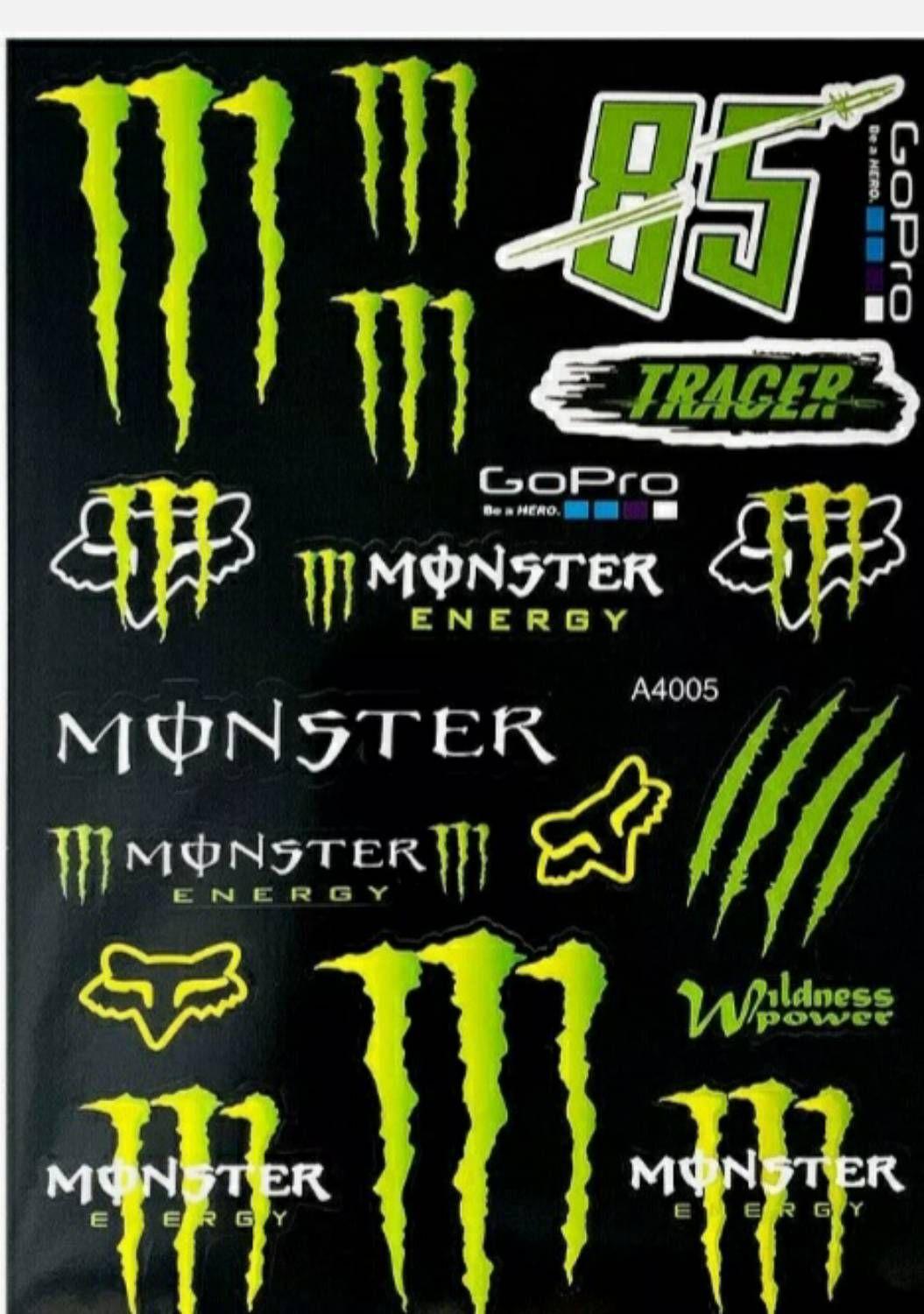 autocollant monster energy 1 moto , casque , stickers