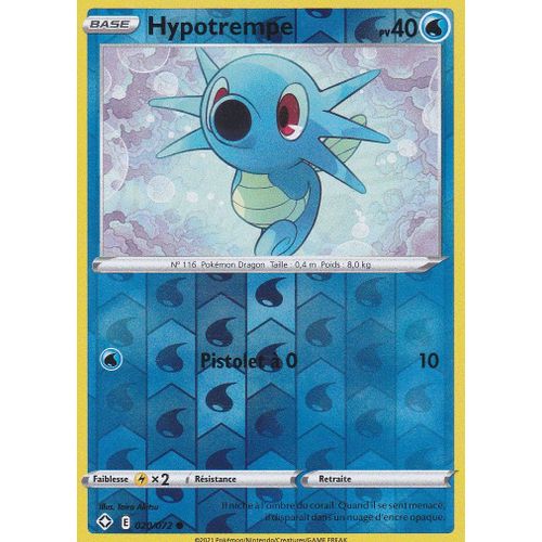 Carte Pokemon - Hypotrempe - Reverse - 020/072 - Épée Et Bouclier 4,5 - Destinées Radieuses