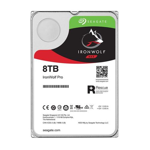 Seagate IronWolf ST8000VN004 - Disque dur - 8 To - interne - 3.5" - SATA 6Gb/s - 7200 tours/min - mémoire tampon : 256 Mo