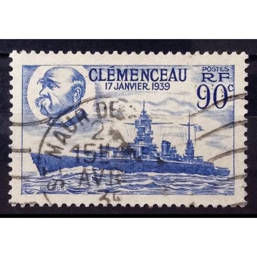 Clémenceau 90c Outremer (Joli N° 425) Obl - France Année 1939 - Brn83 - N30490