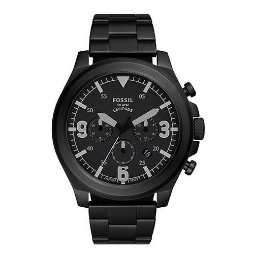 Fossil Montre Noir Chronographe Hommes Latitude Fs5754