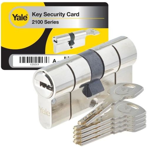 YALE Cylindre de Serrure Debrayable - Pour Porte Exterieure-Entree - 10 Goupilles - 5 Cles - 30 x 40 mm