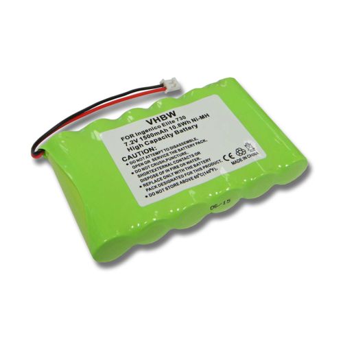 batterie NI-MH 1500mAh 7.2V pour INGENICO Elite 730, 730T, 730 T, 770 remplace 789316, 6VHAAL