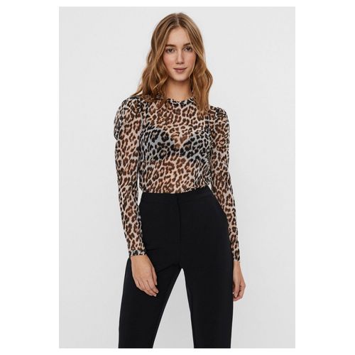 Top Transparent À Motifs Beige Femme