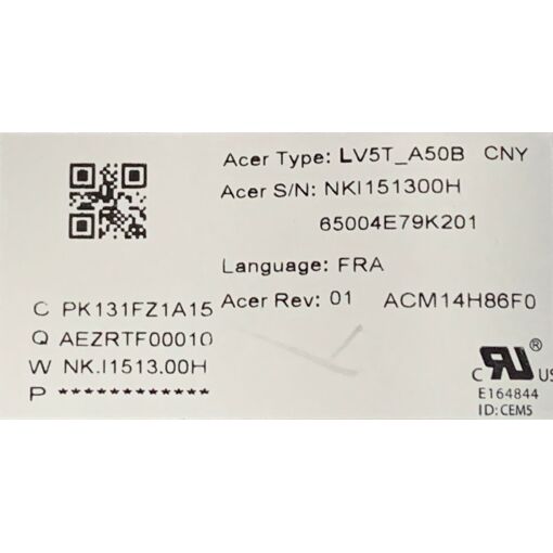 Clavier AZERTY Français Pour Acer Aspire E5-573/E5-573G - Réf. 6B.MVTN7.009 - Bleu