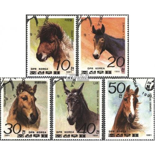 Nord-Corée 3230-3234 Oblitéré 1991 Chevaux