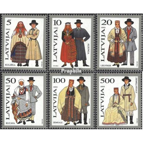 Lettonie 351-356 (Édition Complète) Neuf 1993 Costumes