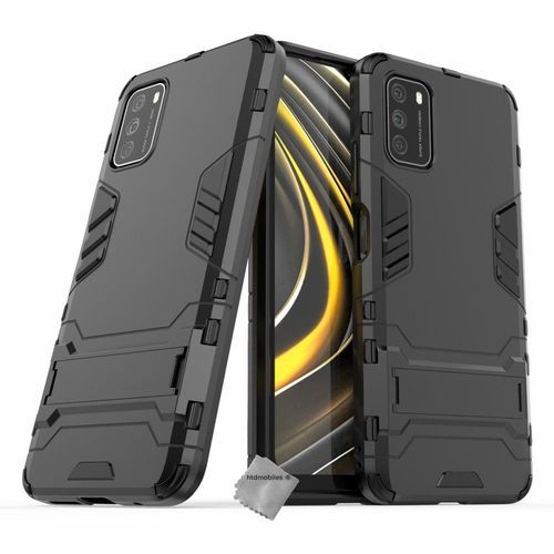 Housse Etui Coque Rigide Anti Choc Pour Xiaomi Redmi 9t + Verre Trempe - Noir