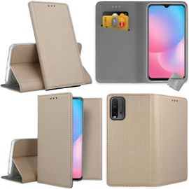 Housse Etui Coque Pochette Portefeuille Pour Xiaomi Poco M3 / Redmi 9t + Film Ecran - Or Magnet